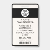 Foto-ID-Logo QR-Code für moderne benutzerdefiniert Ausweis (Rückseite)