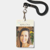 Foto-ID-Logo QR-Code Rustikales Lanyard Abzeichen Ausweis (Front with Lanyard)