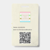 Foto-ID-Logo QR-Code Rustikales Lanyard Abzeichen Ausweis (Back)