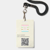 Foto-ID-Logo QR-Code Rustikales Lanyard Abzeichen Ausweis (Back with Lanyard)