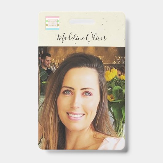 Foto-ID-Logo QR-Code Rustikales Lanyard Abzeichen Ausweis (Front)