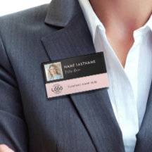 Foto-ID-Logo Schwarz Rosa Magnetic Large