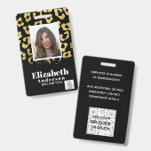 FOTO-ID - Mitarbeiter VIP Pass Girly Animal Prints Ausweis (Vorder- & Rückseite)