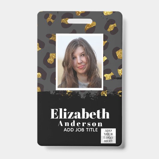 FOTO-ID - Mitarbeiter VIP Pass Girly Animal Prints Ausweis (Front)