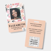 FOTO-ID - Mitarbeiter-VIP-Pass - Girly-Blume Ausweis (Front & Back)