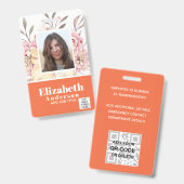 FOTO-ID - Mitarbeiter-VIP-Pass - Girly-Blume Ausweis (Front & Back)