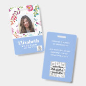 FOTO-ID - Mitarbeiter-VIP-Pass - Girly-Blume Ausweis (Front & Back)