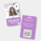 FOTO-ID - Mitarbeiter-VIP-Pass - Girly-Blume Ausweis (Front & Back)