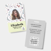 FOTO-ID - Mitarbeiter-VIP-Pass - Girly-Blume Ausweis (Front & Back)