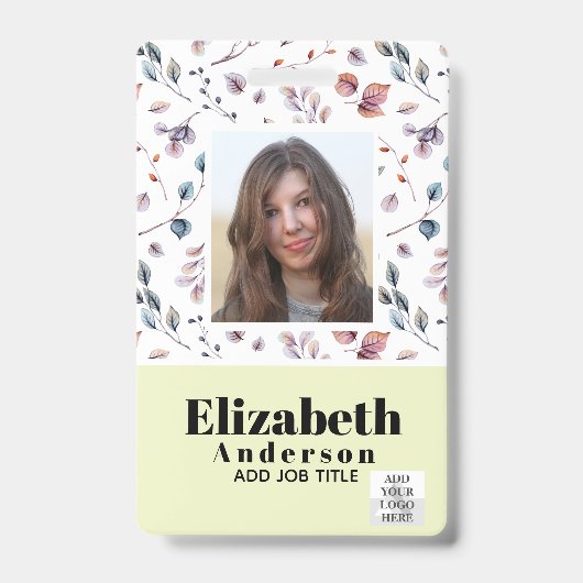 FOTO-ID - Mitarbeiter-VIP-Pass - Girly-Blume Ausweis (Front)