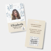 FOTO-ID - Mitarbeiter-VIP-Pass - Girly-Blume Ausweis (Front & Back)