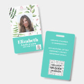 FOTO-ID - Mitarbeiter-VIP-Pass - Girly-Blume Ausweis (Front & Back)