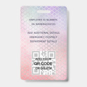 FOTO-ID - Mitarbeiter VIP Pass Girly Glitzer Blume Ausweis (Back)