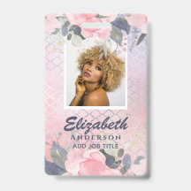 FOTO-ID - Mitarbeiter VIP Pass Girly Glitzer Blume