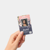 FOTO-ID Mitarbeiter VIP PASS Girly Glitzer Blume Ausweis (Handheld)