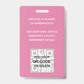 FOTO-ID Mitarbeiter VIP PASS Girly Glitzer Blume Ausweis (Back)