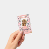 FOTO-ID - Mitarbeiter VIP Pass Girly Glitzer Blume Ausweis (Handheld)