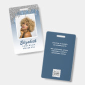 FOTO-ID - Mitarbeiter VIP Pass Girly Glitzer Glam Ausweis (Front & Back)