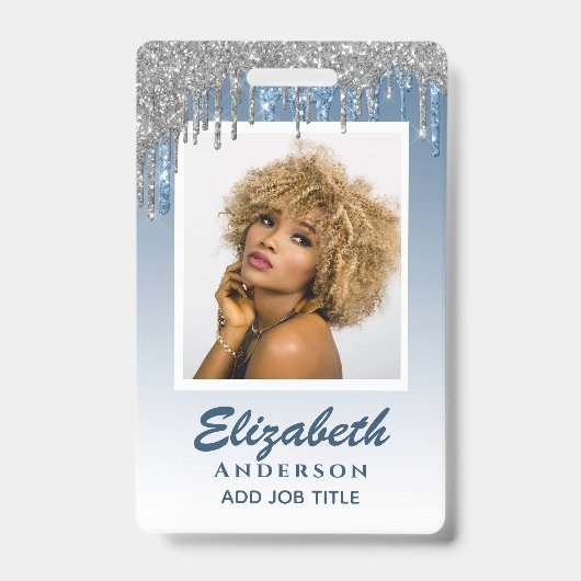 FOTO-ID - Mitarbeiter VIP Pass Girly Glitzer Glam Ausweis (Front)