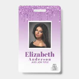 FOTO-ID - Mitarbeiter VIP Pass Girly Glitzer Glam Ausweis