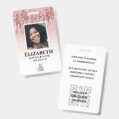 FOTO-ID - Mitarbeiter VIP Pass Girly Glitzer Glam Ausweis (Front & Back)
