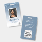 FOTO-ID - Mitarbeiter VIP Pass Girly Glitzer Glam Ausweis (Front & Back)