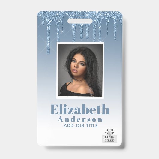 FOTO-ID - Mitarbeiter VIP Pass Girly Glitzer Glam Ausweis (Front)