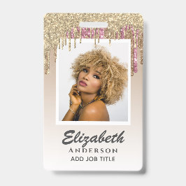 FOTO-ID - Mitarbeiter VIP Pass Girly Glitzer Glam Ausweis