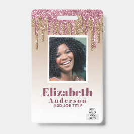 FOTO-ID - Mitarbeiter VIP Pass Girly Glitzer Glam Ausweis