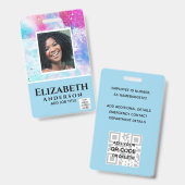 FOTO-ID Mitarbeiter VIP PASS Wasserfarbe Abstrakt Ausweis (Front & Back)