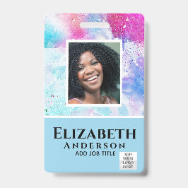 FOTO-ID Mitarbeiter VIP PASS Wasserfarbe Abstrakt Ausweis