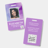 FOTO-ID Mitarbeiter VIP PASS Wasserfarbe Abstrakt Ausweis (Front & Back)