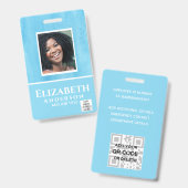 FOTO-ID Mitarbeiter VIP PASS Wasserfarbe Abstrakt Ausweis (Front & Back)