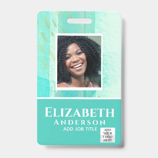 FOTO-ID Mitarbeiter VIP PASS Wasserfarbe Abstrakt Ausweis (Front)