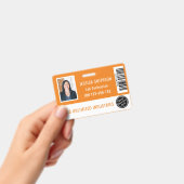 Foto-ID Orange Abzeichen Ausweis (Handheld)