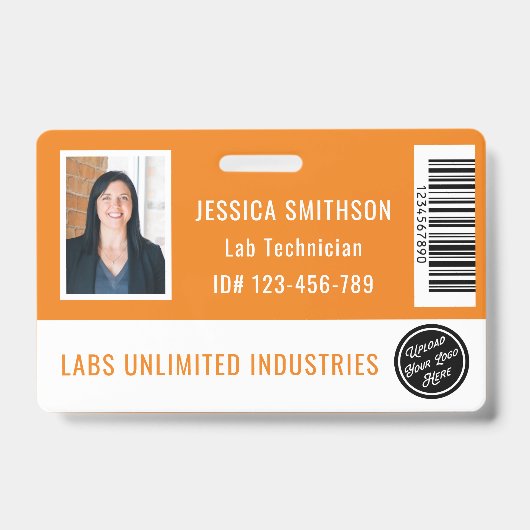 Foto-ID Orange Abzeichen Ausweis (Vorderseite)