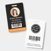 Foto-ID Orange Black Ausweis (Vorder- & Rückseite)