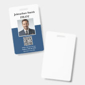 Foto-ID Pilot-Sicherheitsinformationsnummer QR-Cod Ausweis (Front & Back)