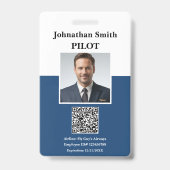 Foto-ID Pilot-Sicherheitsinformationsnummer QR-Cod Ausweis (Vorderseite)