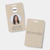 Foto-ID Professioneller Braunpapier-Effekt Name Ausweis (Vorder- & Rückseite)
