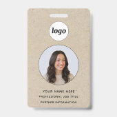 Foto-ID Professioneller Braunpapier-Effekt Name Ausweis (Vorderseite)