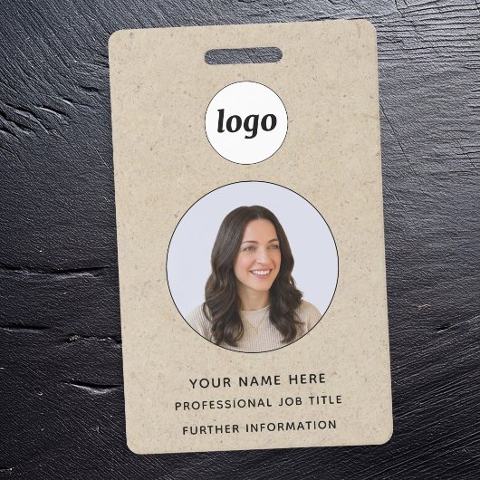 Foto-ID Professioneller Braunpapier-Effekt Name Ausweis