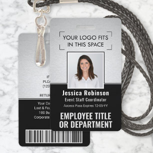 Foto-ID QR Barcode-Logo Silver Black Ausweis