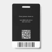 Foto ID QR Code Black Ausweis (Rückseite)