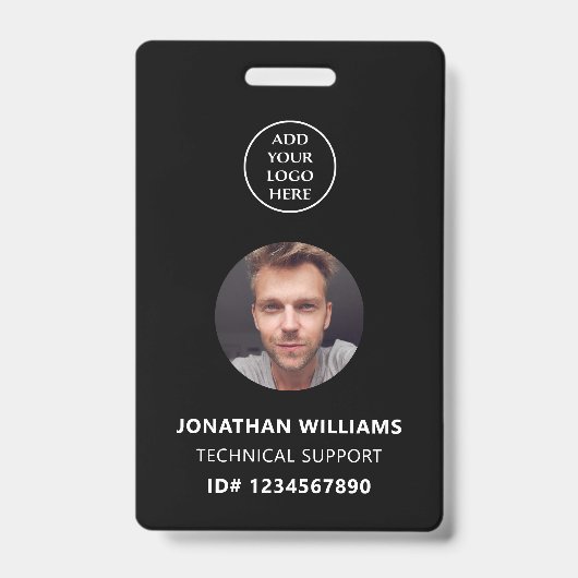 Foto-ID QR-Code Firmenlogos Personalname Stellenbe Ausweis (Vorderseite)