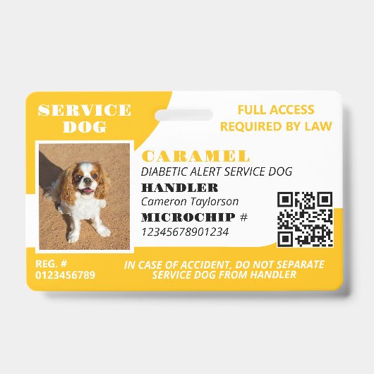 Foto-ID QR-Code für Gelbweiße Diensthunde Ausweis (Vorderseite)