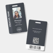 Foto ID QR Code Gray Ausweis (Vorder- & Rückseite)