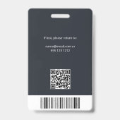 Foto ID QR Code Gray Ausweis (Rückseite)