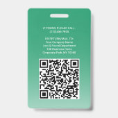 Foto-ID QR-Code Ihres Logos Grüne Grafik Ausweis (Rückseite)