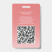 Foto-ID QR-Code Ihres Logos Rosa-Pfeil Ausweis (Rückseite)
